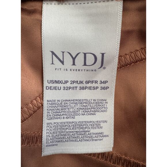NYDJ Brown Cognac Faux Suede Legging Pants Size 2P - Picture 11 of 12